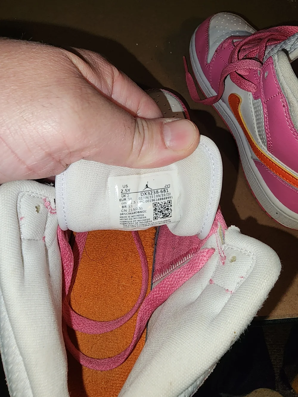 Nike Kids' Pink and Orange High-Top Sneakers